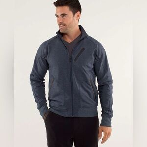 Lululemon Men’s Trainer Jacket Heathered Black Iris Blue Size Large Athletic